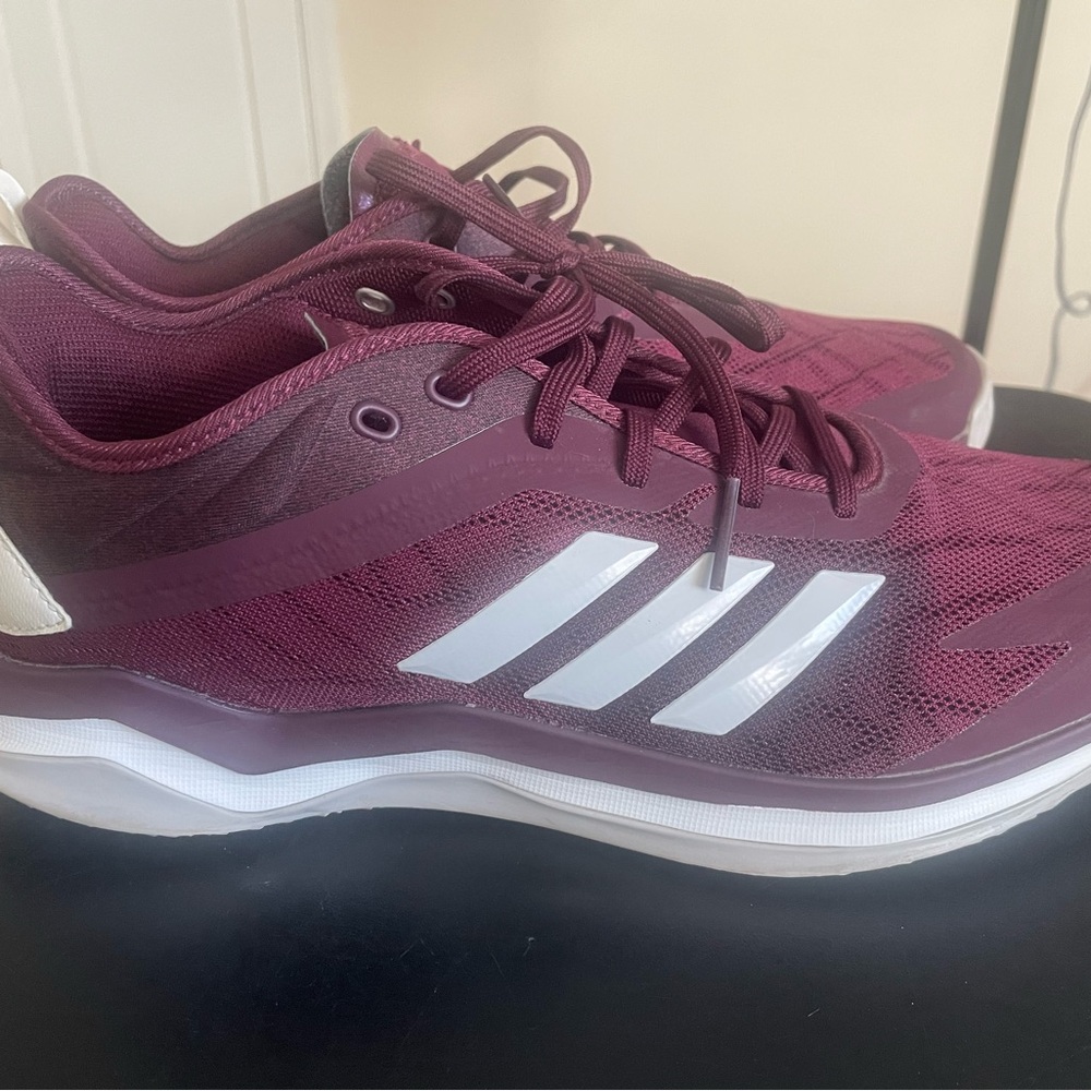 Adidas Maroon Sneakers with White Stripes